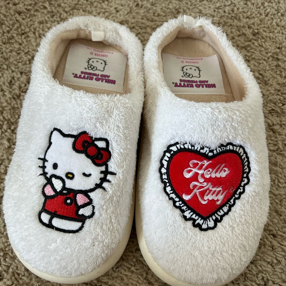 Hello Kitty White and Red Slippers